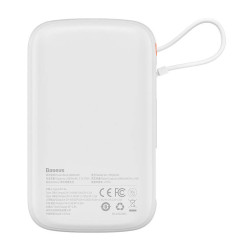 Powerbank Baseus Qpow Pro with Lightning cable, USB-C, USB, 10000mAh, 20W (white)