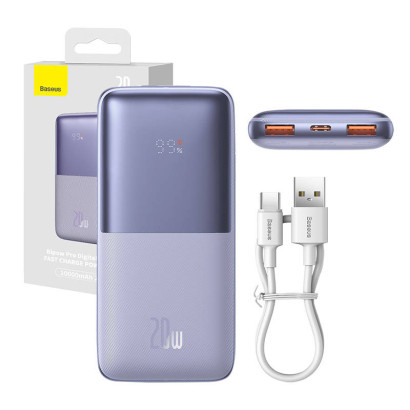 Powerbank Baseus Bipow Pro 10000mAh, 2xUSB, USB-C, 20W (purple)