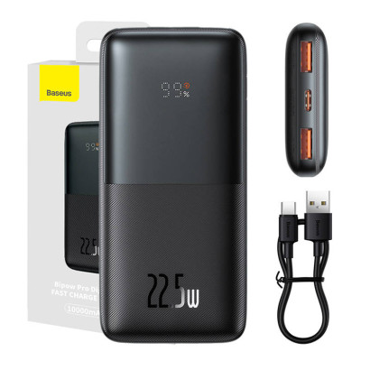 Powerbank Baseus Bipow Pro 10000mAh, 2xUSB, USB-C, 22.5W (black)