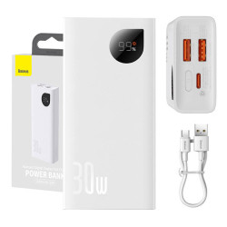 Powerbank Baseus Adaman2 10000mAh, 2xUSB, USB-C, 30W (white)