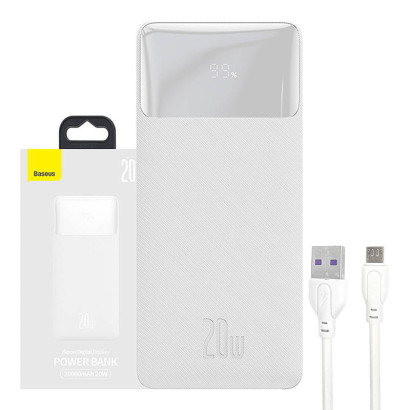 Powerbank Baseus Bipow 20000mAh, 20W (white)